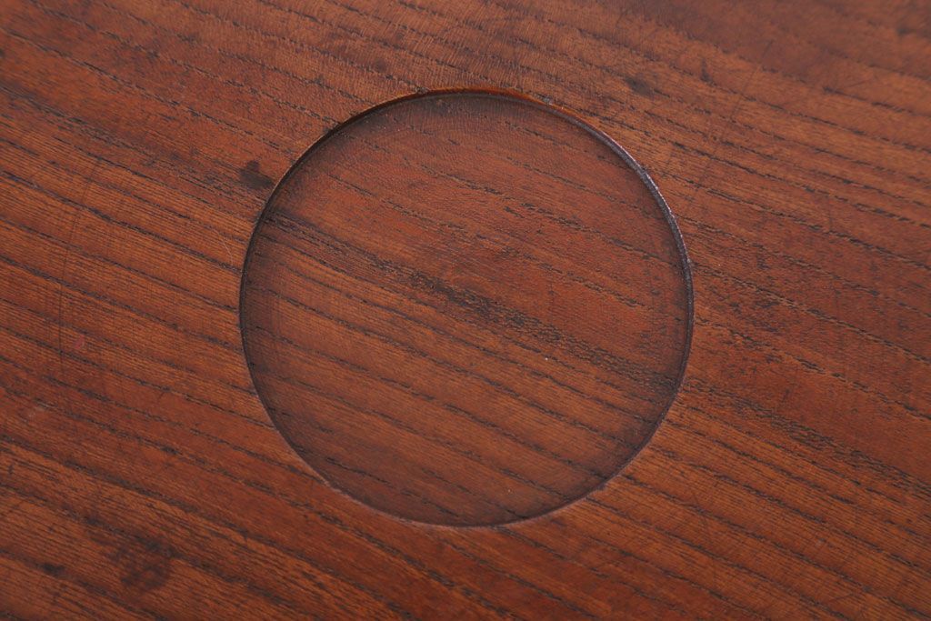 アンティーク雑貨　和製アンティーク　古い木製丸盆(1)