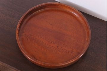 アンティーク雑貨　和製アンティーク　古い木製丸盆(2)