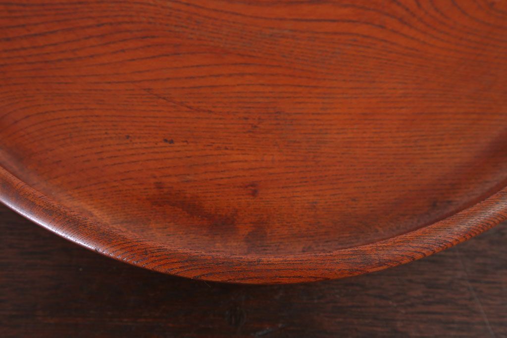 アンティーク雑貨　和製アンティーク　古い木製丸盆(2)