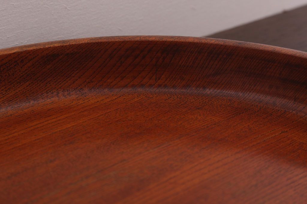 アンティーク雑貨　和製アンティーク　古い木製丸盆(2)