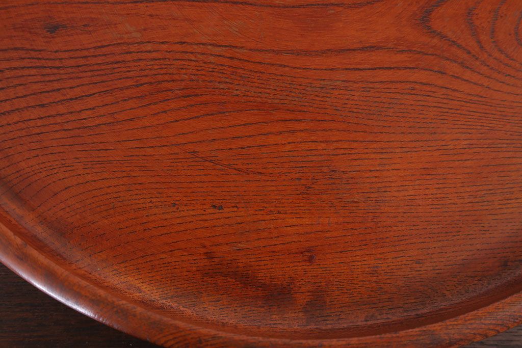 アンティーク雑貨　和製アンティーク　古い木製丸盆(2)