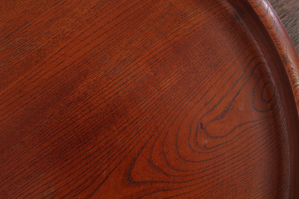 アンティーク雑貨　和製アンティーク　古い木製丸盆(2)