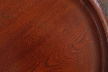 アンティーク雑貨　和製アンティーク　古い木製丸盆(2)