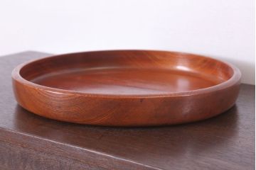 アンティーク雑貨　和製アンティーク　古い木製丸盆(2)