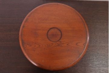 アンティーク雑貨　和製アンティーク　古い木製丸盆(2)