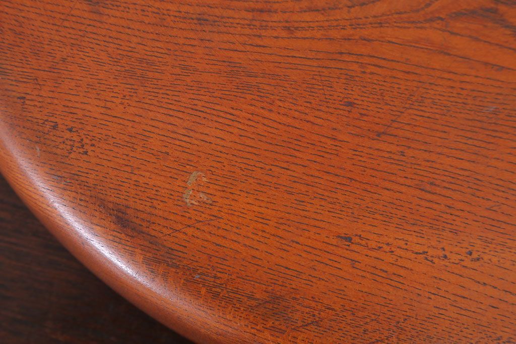 アンティーク雑貨　和製アンティーク　古い木製丸盆(2)