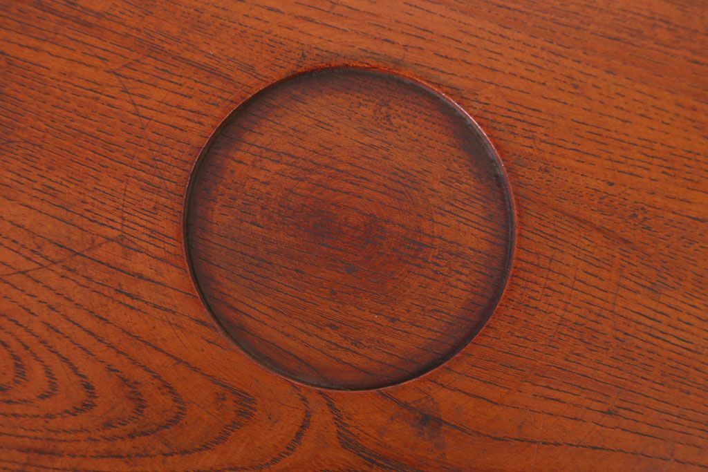 アンティーク雑貨　和製アンティーク　古い木製丸盆(2)