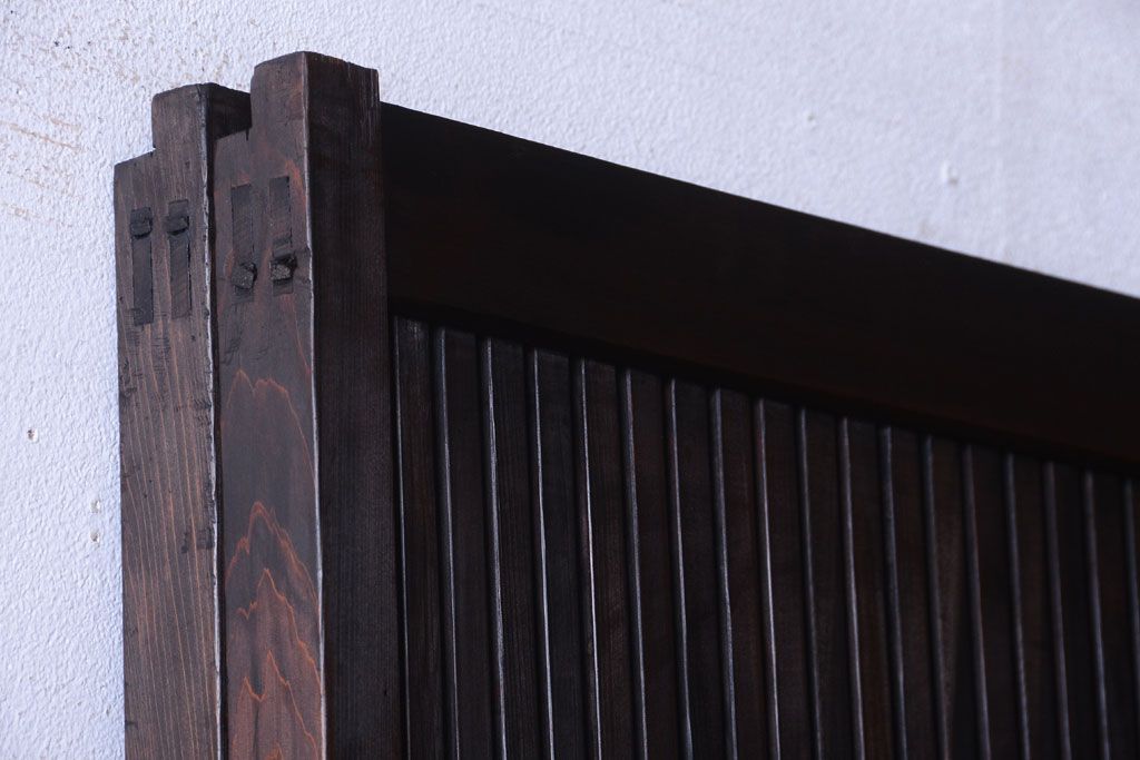 古民具・骨董　裏ガラス入り!アンティーク格子戸