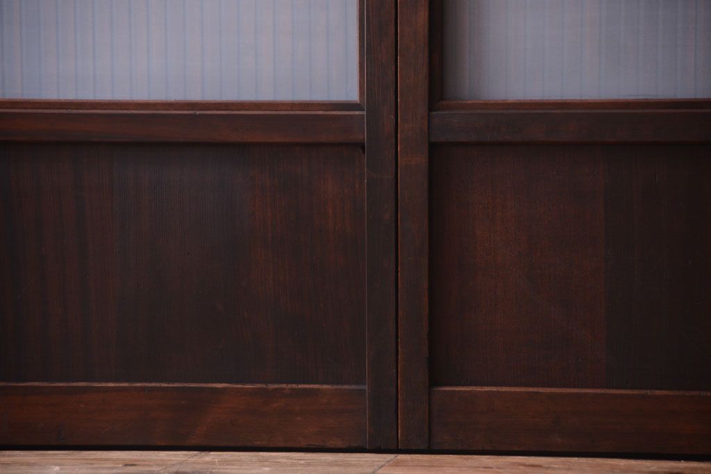 古民具・骨董　裏ガラス入り!アンティーク格子戸