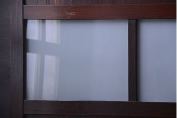 古民具・骨董　明治〜大正期　すりガラス帯の引き戸4枚セット(ガラス帯戸)