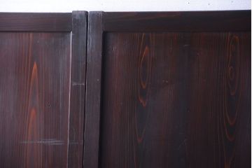 古民具・骨董　明治〜大正期　すりガラス帯の引き戸4枚セット(ガラス帯戸)