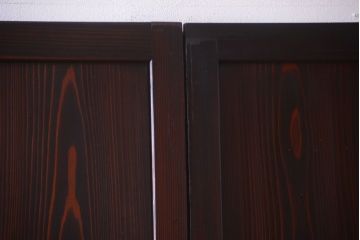 古民具・骨董　明治〜大正期　すりガラス帯の引き戸4枚セット(ガラス帯戸)