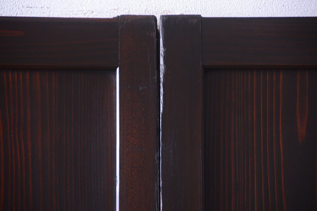 古民具・骨董　明治〜大正期　すりガラス帯の引き戸4枚セット(ガラス帯戸)