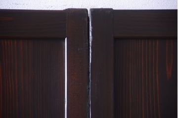 古民具・骨董　明治〜大正期　すりガラス帯の引き戸4枚セット(ガラス帯戸)