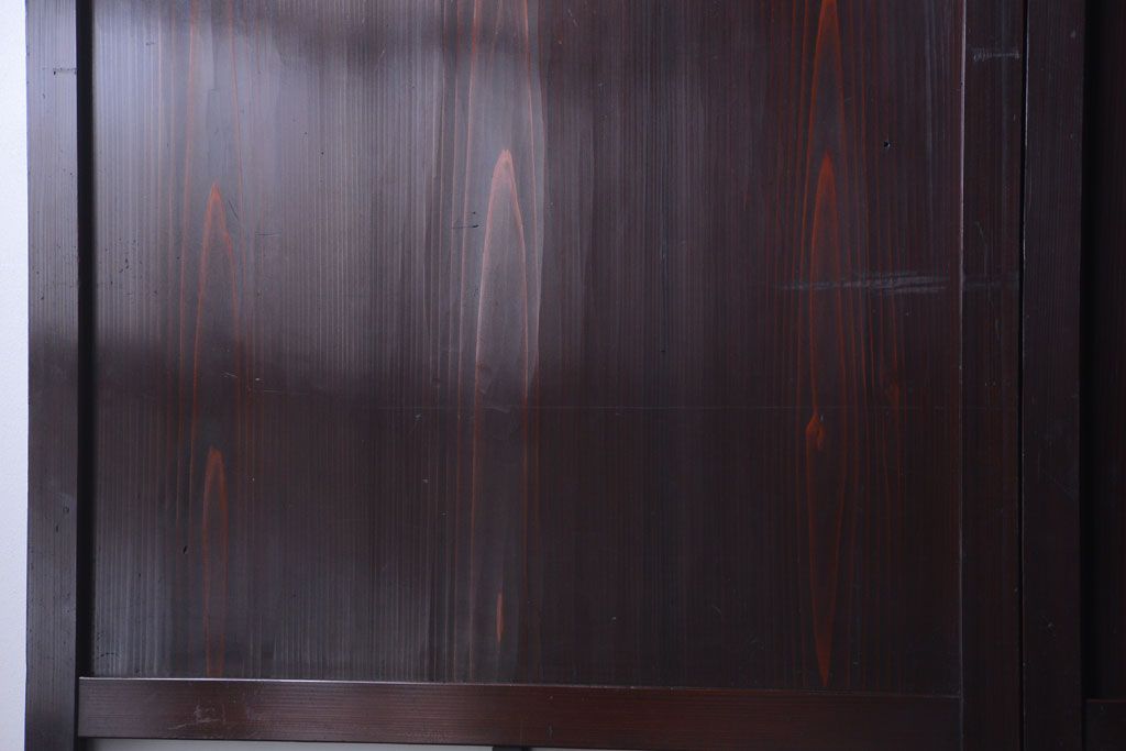 古民具・骨董　明治〜大正期　すりガラス帯の引き戸4枚セット(ガラス帯戸)