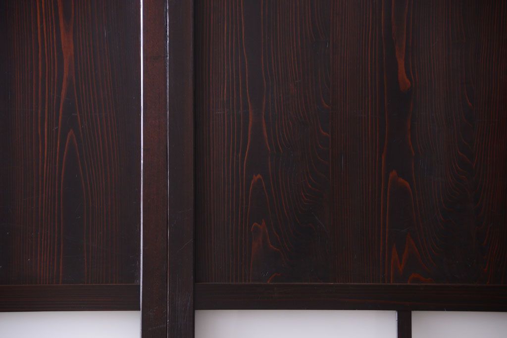 古民具・骨董　明治〜大正期　すりガラス帯の引き戸4枚セット(ガラス帯戸)