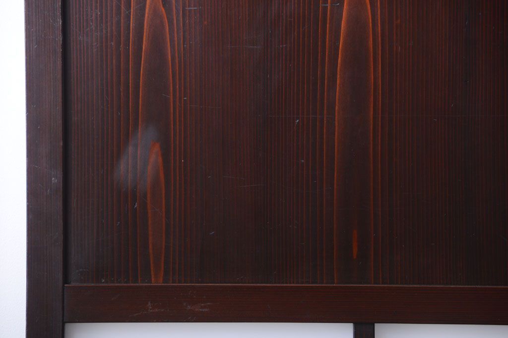 古民具・骨董　明治〜大正期　すりガラス帯の引き戸4枚セット(ガラス帯戸)