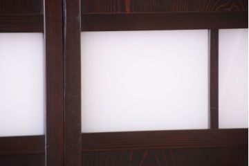 古民具・骨董　明治〜大正期　すりガラス帯の引き戸4枚セット(ガラス帯戸)