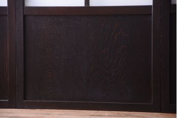 古民具・骨董　明治〜大正期　すりガラス帯の引き戸4枚セット(ガラス帯戸)