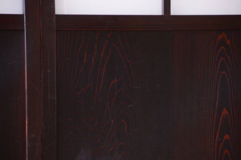 古民具・骨董　明治〜大正期　すりガラス帯の引き戸4枚セット(ガラス帯戸)