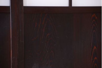 古民具・骨董　明治〜大正期　すりガラス帯の引き戸4枚セット(ガラス帯戸)