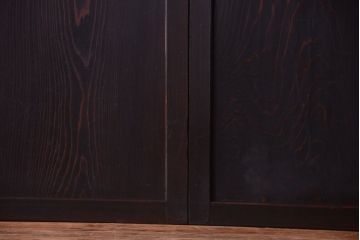 古民具・骨董　明治〜大正期　すりガラス帯の引き戸4枚セット(ガラス帯戸)