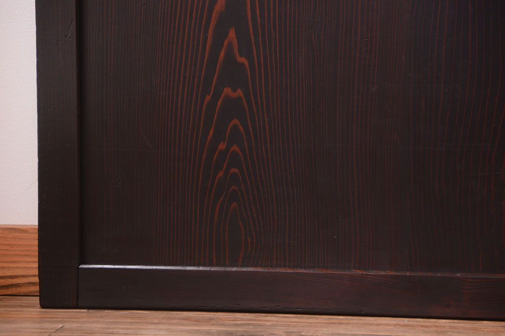 古民具・骨董　明治〜大正期　すりガラス帯の引き戸4枚セット(ガラス帯戸)