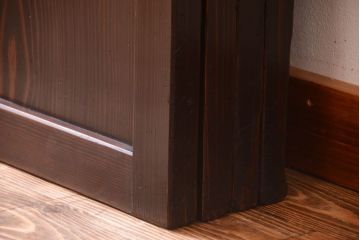 古民具・骨董　明治〜大正期　すりガラス帯の引き戸4枚セット(ガラス帯戸)