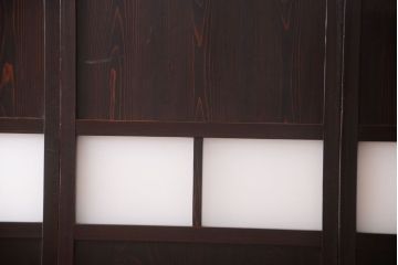 古民具・骨董　明治〜大正期　すりガラス帯の引き戸4枚セット(ガラス帯戸)