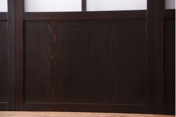 古民具・骨董　明治〜大正期　すりガラス帯の引き戸4枚セット(ガラス帯戸)