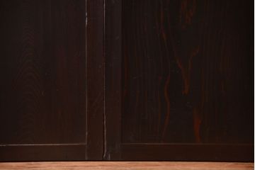 古民具・骨董　明治〜大正期　すりガラス帯の引き戸4枚セット(ガラス帯戸)