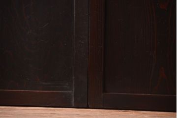 古民具・骨董　明治〜大正期　すりガラス帯の引き戸4枚セット(ガラス帯戸)