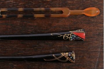 アンティーク雑貨　アンティーク　大正〜昭和　古い笄(こうがい)・簪(かんざし)など　17点セット