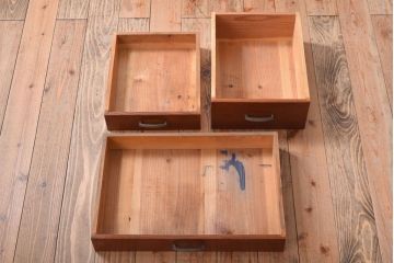 レトロ家具　昭和レトロ　古い木製のシンプルなアンティーク文机(片袖机)