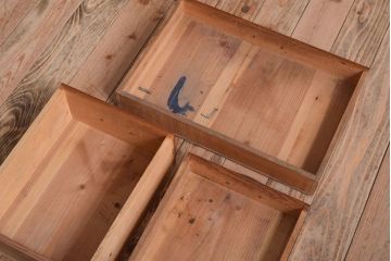 レトロ家具　昭和レトロ　古い木製のシンプルなアンティーク文机(片袖机)