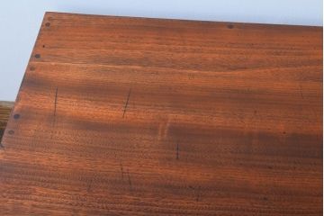 レトロ家具　昭和レトロ　古い木製のシンプルなアンティーク文机(片袖机)