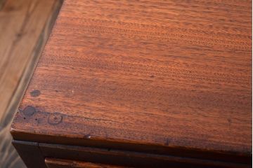 レトロ家具　昭和レトロ　古い木製のシンプルなアンティーク文机(片袖机)