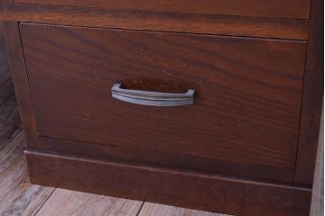 レトロ家具　昭和レトロ　古い木製のシンプルなアンティーク文机(片袖机)