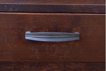 レトロ家具　昭和レトロ　古い木製のシンプルなアンティーク文机(片袖机)