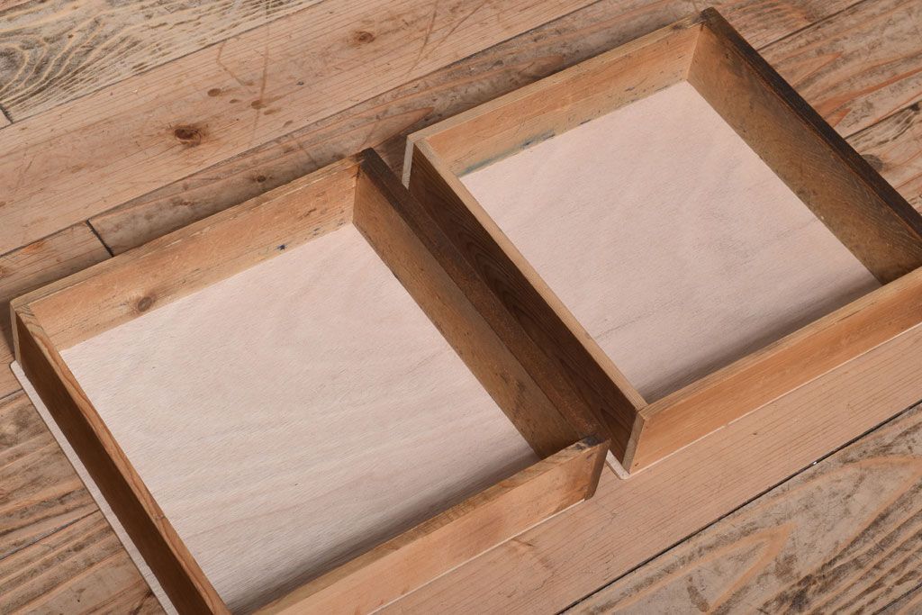 レトロ家具　昭和レトロ　古い木のシンプルな薄型平机(コンソールテーブル)