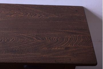 レトロ家具　昭和レトロ　古い木のシンプルな薄型平机(コンソールテーブル)