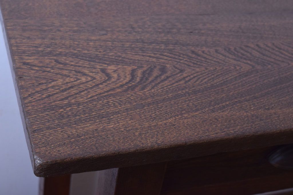 レトロ家具　昭和レトロ　古い木のシンプルな薄型平机(コンソールテーブル)