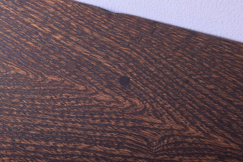 レトロ家具　昭和レトロ　古い木のシンプルな薄型平机(コンソールテーブル)