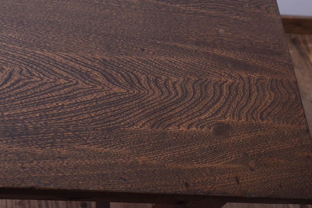 レトロ家具　昭和レトロ　古い木のシンプルな薄型平机(コンソールテーブル)