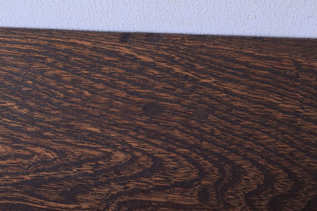 レトロ家具　昭和レトロ　古い木のシンプルな薄型平机(コンソールテーブル)