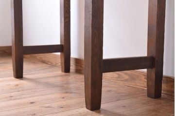 レトロ家具　昭和レトロ　古い木のシンプルな薄型平机(コンソールテーブル)