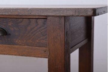 レトロ家具　昭和レトロ　古い木のシンプルな薄型平机(コンソールテーブル)