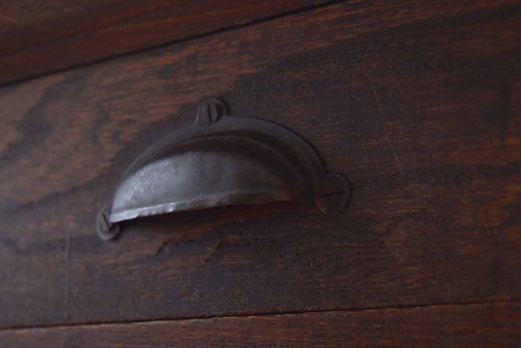 レトロ家具　昭和レトロ　古い木のシンプルな薄型平机(コンソールテーブル)