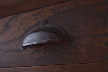 レトロ家具　昭和レトロ　古い木のシンプルな薄型平机(コンソールテーブル)