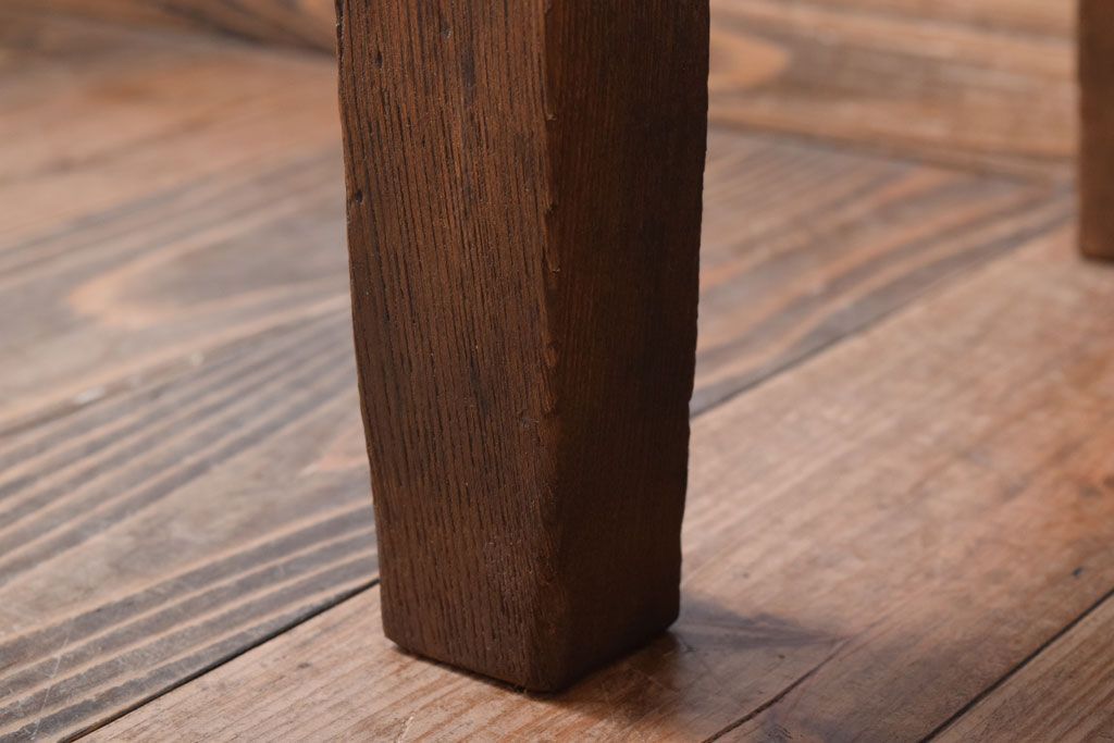 レトロ家具　昭和レトロ　古い木のシンプルな薄型平机(コンソールテーブル)